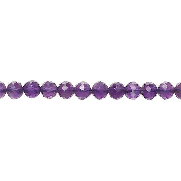 Amethyst 1pkg1, faceted round bead natural B grade, 15.5-16 inch 4mm image number 0