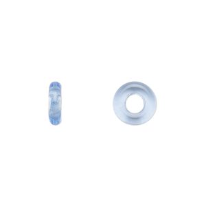 Bead, Czech pressed glass, sapphire blue, 9.5x3mm ring. Sold per pkg of 50.