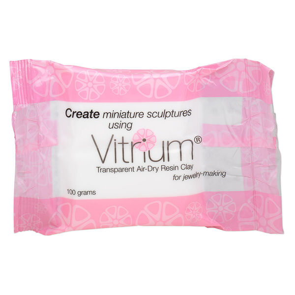 Clay, Vitrium®, resin clay, pkg/100g, transparent white. image number 0