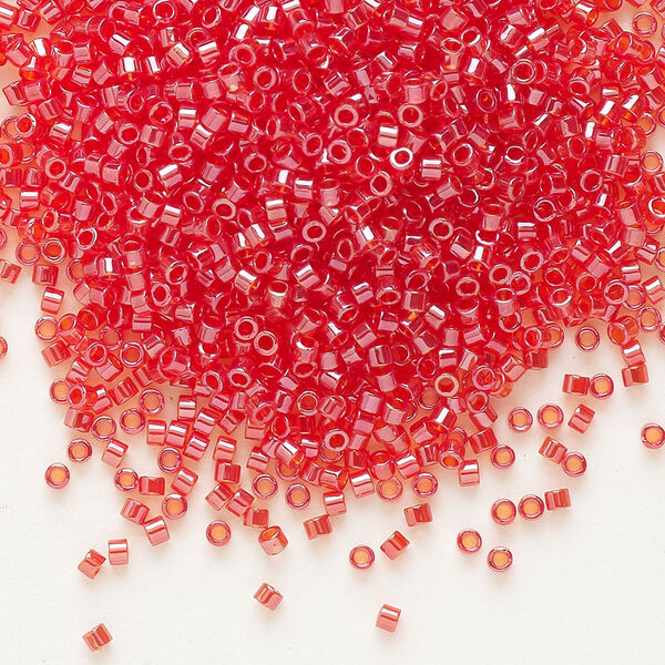 Seed bead, Delica®, glass, pkg/7.5g, #11 round, translucent luster light siam (DB-0098). image number 0