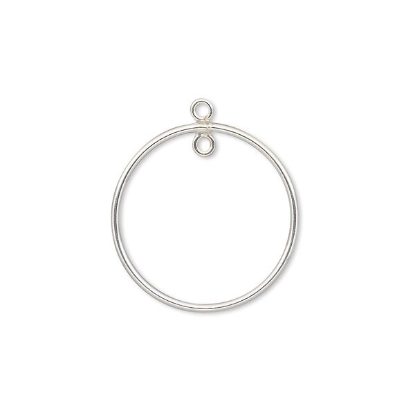 Drop, sterling silver-filled, 20mm open round with loop. Sold per pkg of 2. image number 0