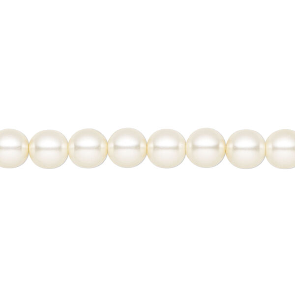 Pearl 25pk light creamrose, Preciosa Czech crystal 6mm round image number 0