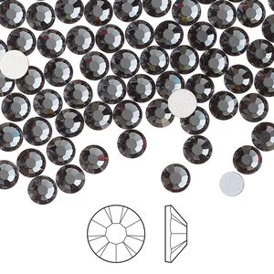 Flat back 144pk light graphite foil back, Preciosa MAXIMA Czech crystal hotfix rhinestone 4.6-4.8mm chaton rose round SS20