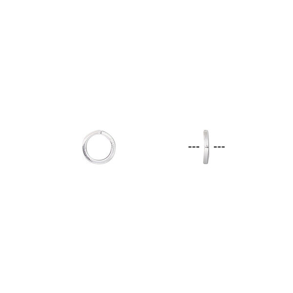 Jump ring, sterling silver, 5mm round square wire, 3.8mm inside diameter, 22 gauge. Sold per pkg of 50. image number 0