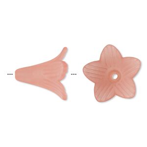 Component, acrylic, frosted pink, 22x22mm flower. Sold per pkg of 25.