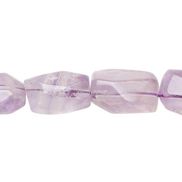 Bead, amethyst (natural), small to medium faceted tumbled nugget, Mohs hardness 7. Sold per 15-inch strand. image number 0