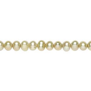 Freshwater 1pkg1, semi-round pearl C grade, 15 inch dark khaki 4-5mm cultured