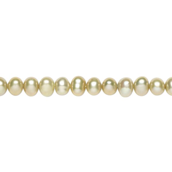 Freshwater 1pkg1, semi-round pearl C grade, 15 inch dark khaki 4-5mm cultured image number 0