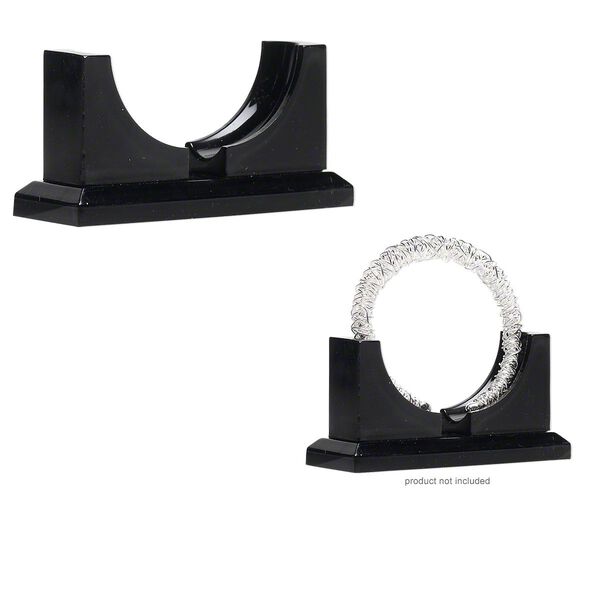 Display, bracelet, acrylic, black, 3-1/2 x 1-3/4 inches. Sold per pkg of 2. image number 0