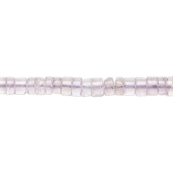 Bead, lavender amethyst (natural), 3x2mm-5x3mm hand-cut heishi, B- grade, Mohs hardness 7. Sold per 14-inch strand, approximately 10 beads. image number 0