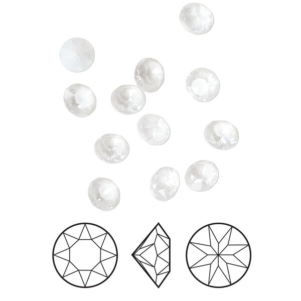 Chaton 12pk crystal electric white ignite LacquerPRO, Crystal Passions® 6.14-6.32mm round SS29 1088 image number 0