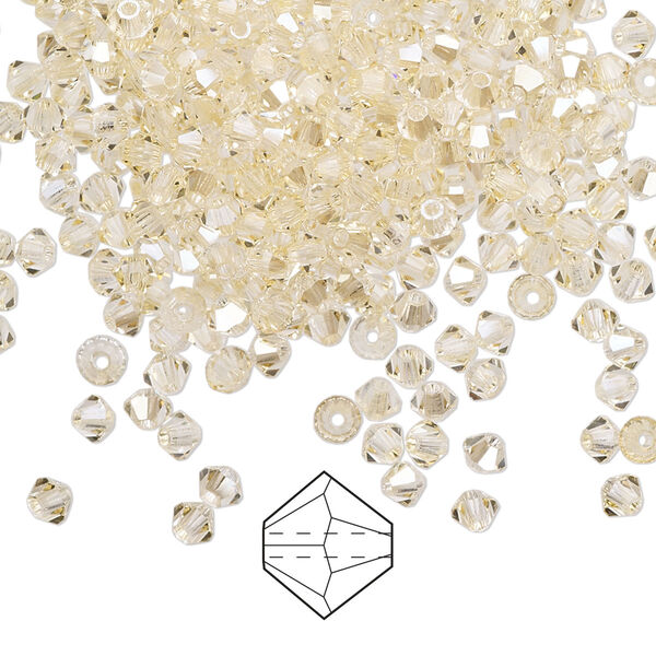 Bead 1440pk crystal blond flare, Preciosa Czech crystal 3mm bicone image number 0