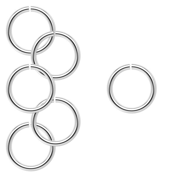 Jump ring, sterling silver, 12mm round, 9.5mm inside diameter, 16 gauge. Sold per pkg of 6. image number 0