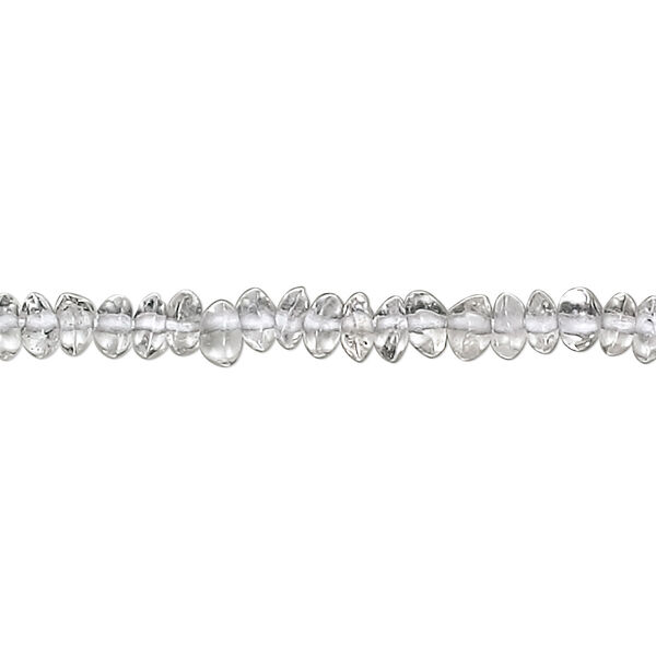 Quartz crystal 1pkg1, hand-cut rondelle bead natural C grade, 15.5-16 inch 5x2mm image number 0