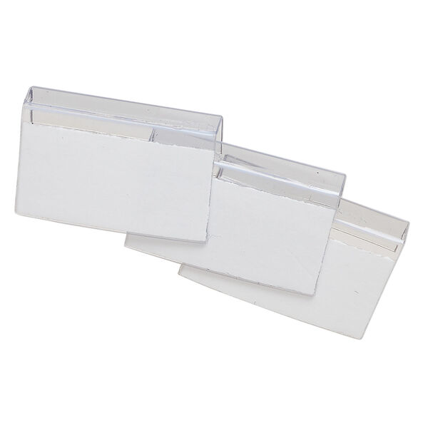 Earring card, PVC plastic, clear, 1 x 1/2 inch rectangle with adhesive front and no holes. Sold per pkg of 100. image number 2