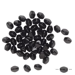 Bead, Preciosa, Czech pressed glass, opaque jet, 5x4mm buckwheat. Sold per pkg of 50.