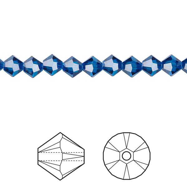 Bead 144pk Capri blue, Crystal Passions® 5mm bicone 5328 image number 0