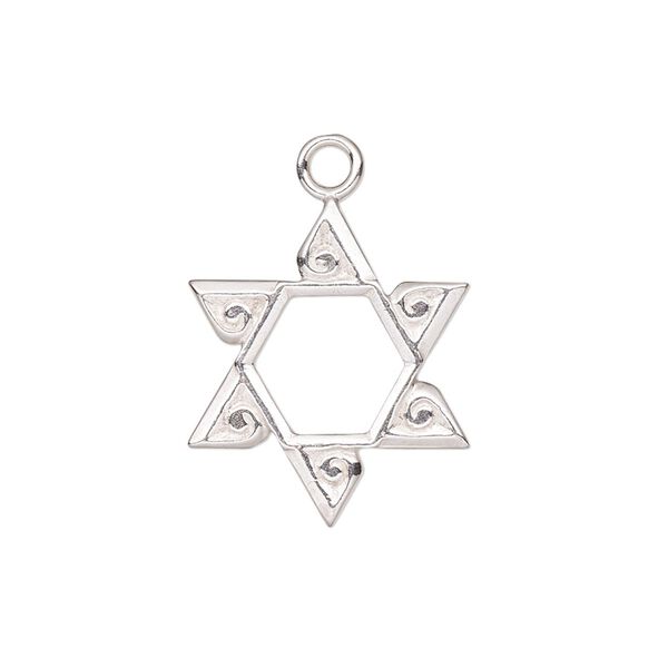 Drop, JBB Findings, sterling silver, 21x18mm single-sided Star of David. Sold individually. image number 0