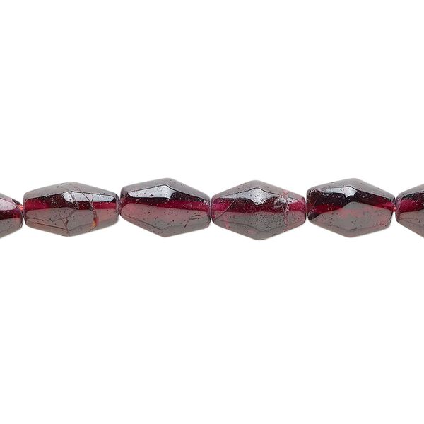 Rhodolite garnet 1pkg1, hand-cut tumbled double cone bead 14 inch 7x6mm-12x7mm image number 0