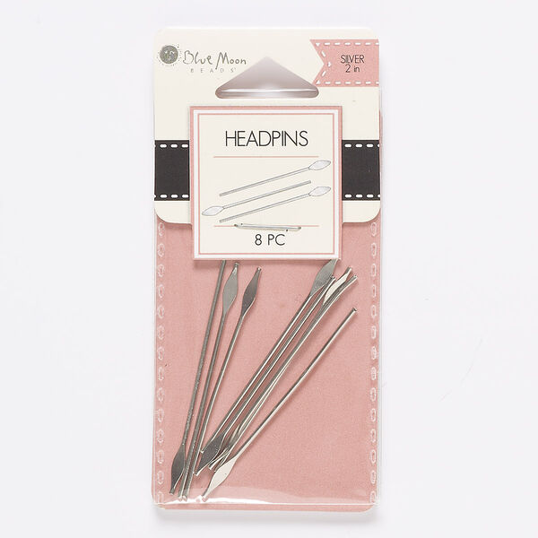 Paddle pin, silver-finished steel, 2 inches, 18 gauge. Sold per pkg of 8. image number 0