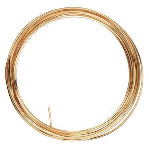 Wire, ParaWire™, gold-finished copper, square, 21 gauge. Sold per 4-yard section.
