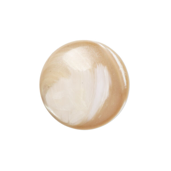 Cabochon, mother-of-pearl shell (natural), 20mm calibrated round, Mohs hardness 3-1/2. Sold individually. image number 0