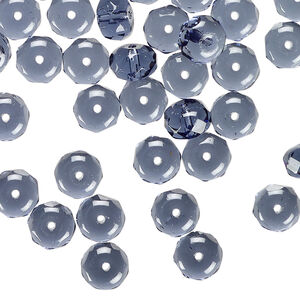 Bead 1pkg100, Czech fire-polished glass, Montana blue, 7x5mm faceted rondelle.