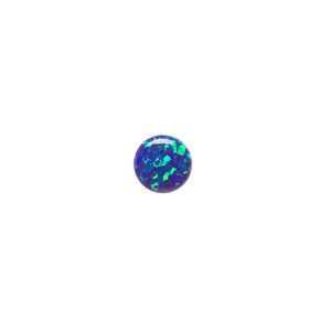Cabochon, "opal" (silica and epoxy) (man-made), dark blue, 8mm calibrated round. Sold individually.