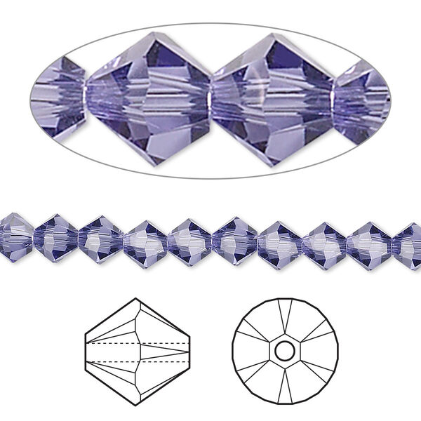 Bead 24pk tanzanite, Crystal Passions® 5mm bicone 5328 image number 0