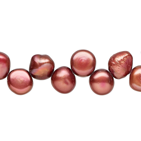 Freshwater pearl 1pkg1, flat-sided potato C grade, 14 inch 8x6mm-10x8mm pomegranate cultured image number 0