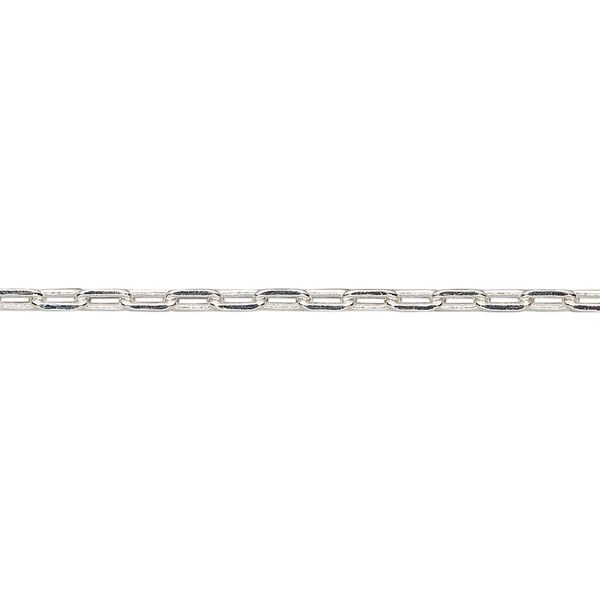 Chain, silver-plated brass, 2.3mm paperclip. Sold per pkg of 5 feet. image number 0