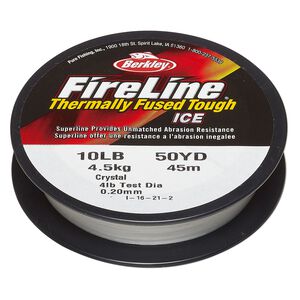 Thread, Berkley® FireLine®, high-modulus polyethylene, 8-fiber braid, crystal, 0.20mm diameter, 10-pound test. Sold per 50-yard spool.