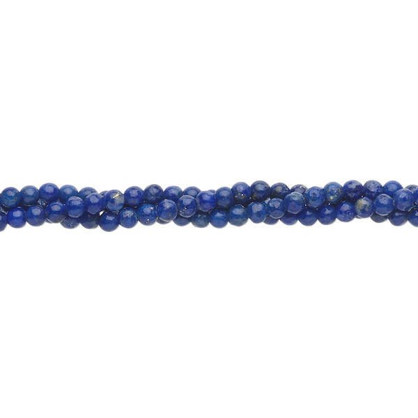 Bead, lapis lazuli (natural), 2mm round, B grade, Mohs hardness 5 to 6. Sold per 15-1/2" to 16" strand. image number 0