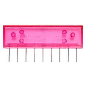 Amaco® marbling comb, steel and plastic, semitransparent pink and silver, 3-1/2 x 1-1/2 x 1/2 inch, 9 tooth. Sold individually.