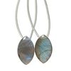 Labradorite 1pkg2, hand-cut top-drilled puffed marquise bead natural 18x11mm image number 0
