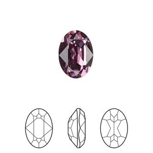 Fancy stone 1pk iris foil back, Crystal Passions® 14x10mm oval 4120