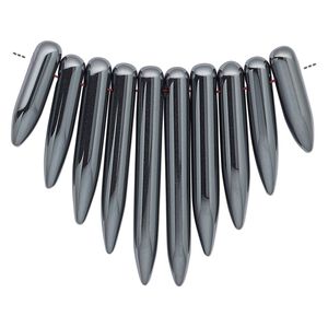 Hemalyke™ 1pkg10, top-drilled spike fan focal graduated 20x5mm-40x5mm