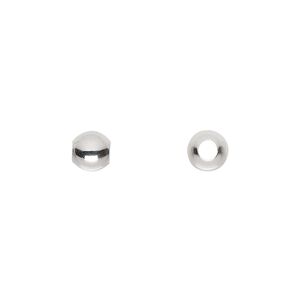 Bead, silver-plated brass, 6mm round. Sold per pkg of 1,000.