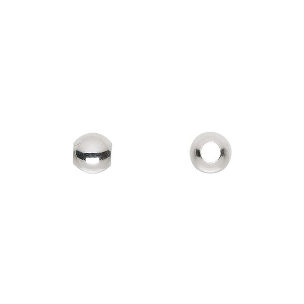Bead, silver-plated brass, 6mm round. Sold per pkg of 1,000. image number 0