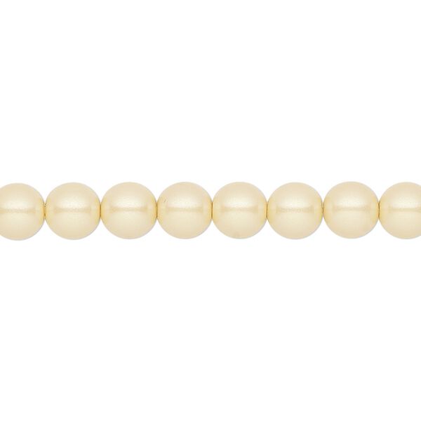 Pearl 200pk pearlescent yellow, Preciosa Czech crystal 6mm round image number 0