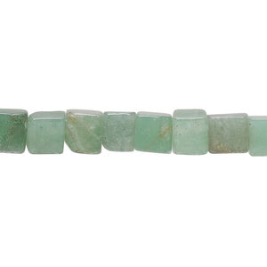 Green aventurine 1pkg1, cube bead natural, 15 inch 6-7mm