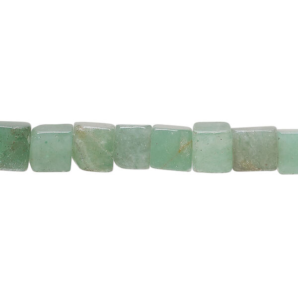 Green aventurine 1pkg1, cube bead natural, 15 inch 6-7mm image number 0