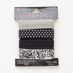Elastic 1pkg4, flat cord assortment mixed colors 5.9m 15mm