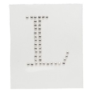 Iron-on transfer 1pk crystal clear, Preciosa Czech crystal 33.5x28.5mm "L"