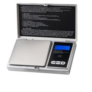 Digital scale, acrylic and stainless steel, 5 x 3 x 3/4 inches. Sold individually.