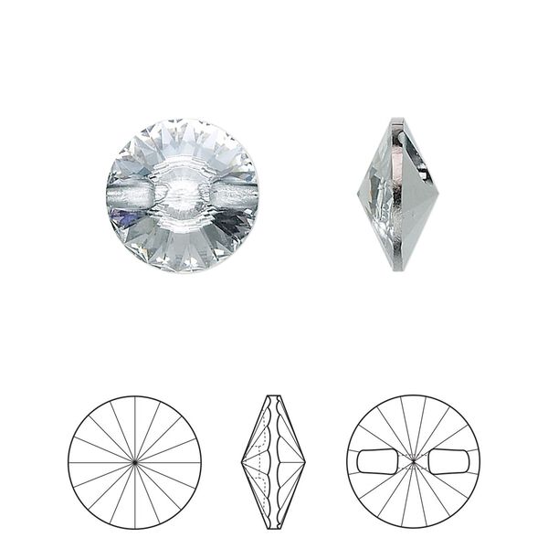 Button 2pk crystal foil back, Crystal Passions® 12mm rivoli 3015 image number 0