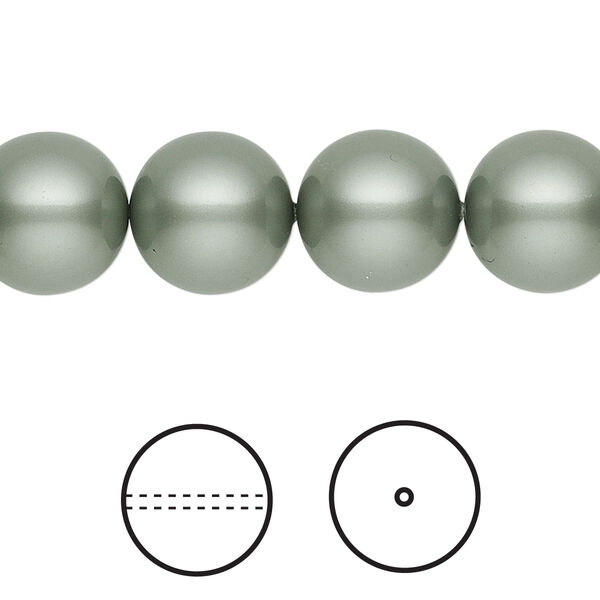 Pearl 10pk powder green, Crystal Passions® 12mm round 5810 image number 0