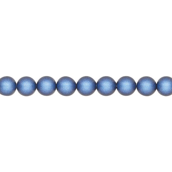 Pearl 100pk iridescent dark blue, Crystal Passions® 5mm round 5810 image number 0