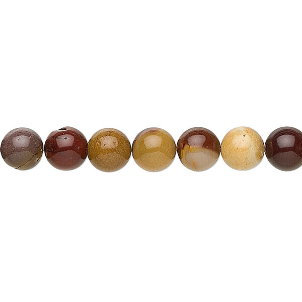 Bead, moukaite jasper (natural), 8mm round, B grade, Mohs hardness 6-1/2 to 7. Sold per 15-1/2" to 16" strand. image number 0