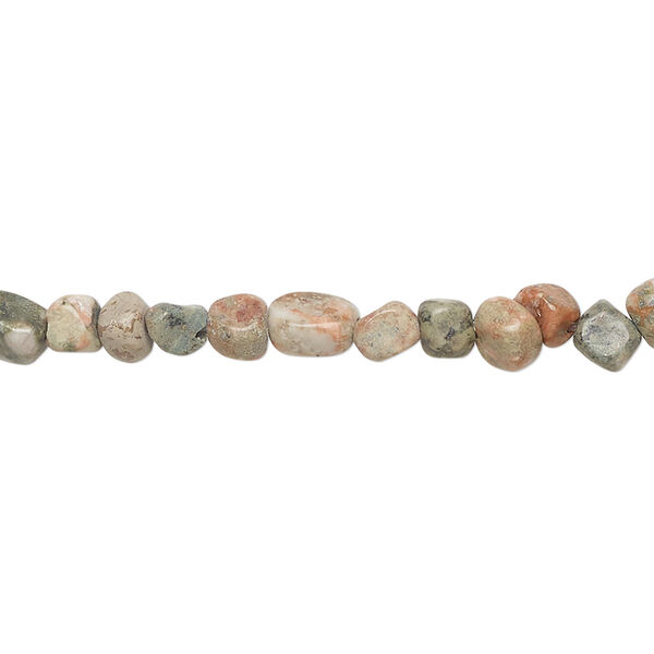 Leopardskin jasper 1pkg1, pebble bead natural D grade, 15 inch small image number 0